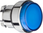 head for illuminated push button, Harmony XB4, blue, projecting pushbutton, 22mm, spring return, BA9 ZB4BW16 | 3389110889789