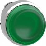 Head for illuminated push button, Harmony XB4, metal, green projecting, 22mm, universal LED, spring ZB4BW133 | 3389110889857