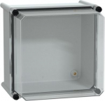 PLS box, polyester rear, transparent PC cover IP66 27x27x23cm NSYPLS2727AG | 3606480776847