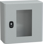 Wall mounted steel enclosure, PanelSeT S3D, transparent door, without mounting plate, 300x300x150mm, NSYS3D3315T | 3606480159732