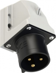 CEE-wall mounted plug 3x32A (2P+PE) 7h IP44 black 523-7 | 9003399904387
