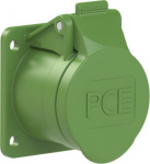 CEE flanged socket 2x16A 4h 24/42VAC 100-200Hz IP44/IP54 TWIST green 54x60 382-4F9V | 9003399374272