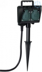 Outdoor Extension 2-socket, with earth spike, 1.4m cable, H07RN-F 3G1.5 PAG50510 | 4007123609178