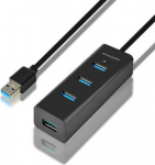 I/O HUB USB3.0 4PORT CHARGING/1.2M HUE-S2BL AXAGON HUE-S2BL | 8595247903532