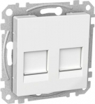 Central plate, Exxact, for 2x Keystone with dust lids, white WDE002378 | 3606480649646