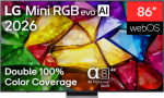 LG 4K evo AI Mini RGB TV | 86MRGB87B3B | 86 | Smart TV | webOS | UHD | Black 86MRGB87B3B.AEU | 8806096733660