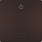 1-gang rocker with light symbol, with window, 68x68mm, brown, DELTA style 5TG7141-0CH21 | 4001869583464