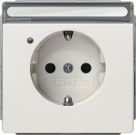 DELTA style, platinum metallic SCHUKO socket outlet 10/16 A 250 V Status indicator, Labeling field with increased touch protection cover plate 68 x 68 mm DELTA switches and socket outlets &ndash; design and quality to perfection from Siemens. Due to its et ...