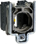 Single contact block with body/fixing collar 1NO+1NC screw clamp terminal. range of product: Harmony XB4 - product or component type: complete body/contact assembly - device short name: ZB4 - fixing collar material: zamak - contacts type and composit ...