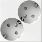 Double socket-outlet, diagonal, earthed, screw, white, Exxact WDE002686 | 3606480203848