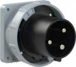 CEE-flanged plug 3x125A (2P+PE) 7h IP67 POWER TWIST black 643-7 | 9003399495861