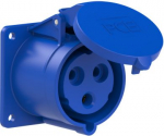 CEE-flanged socket 3x32A (2P+PE) 6h IP44 TT 75x75 blue 323-6TTF7 | 9003399714856