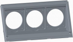 Front with three openings for 16-32A outlet or Schuko outlets for Modular Combi 2CMA191084R1000 | 7392696910842