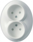 Double socket outlet 2P 16A 250V AC, white Renova WDE006884 | 3606480331206