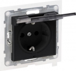 SUNO IP 44 2P+E SOCKET SCHUKO STANDARD AUTO TERMINALS SHUTTERED BLACK 721423 | 3414972045612