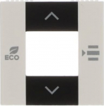 Color: White.   Cover plate with fan coil control symbols for free@home room temperature controler code RTC-F-1.PB.   Size: 2 modules. 2CLA225420N1102 | 8427238145495