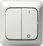 Surface mounting switch with screwless terminals and rocker with clip-on fastening. The terminals are for max 2 rigid wires. 2TKA000133G1 | 6418677307379