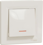 Asfora - 1pole switch -10AX screwless, locator light, cream EPH1400123 | 3606480525612