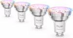 LED Bulb Hue Essential GU10 4.7W 345lm White and Colour Ambiance 4 pcs. 929004235703 | 8720169392540