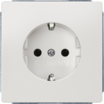DELTA style, titanium white SCHUKO socket outlet 10/16 A 250 V with increased touch protection cover plate 68 x 68 mm DELTA switches and socket outlets &ndash; design and quality to perfection from Siemens. Due to its eternally stylish shapes and a multitu ...