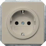 Socket outlet cover, w. earth., w. child protection, 65x65mm, DELTA profil, champagne 5UH1223 | 4001869287744