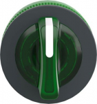 Head for illuminated selector switch, Harmony XB5, plastic, green handle, flush mounted, universal L ZB5FK1333 | 3606481339546
