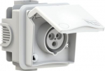 CEE-flush socket (surface outlet) Design 3x16A (2P+PE) 6h IP44, 200-250V~/50+60Hz, white 883-6V | 9003399660931
