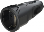 Rubber socket outlet 250V AC, 3x16A (2P+E), IP20, TPE/PA6, Taurus2 Schuko, black 2510-SSC | 9003399469343