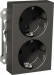 Double socket outlet, anthracite, Exxact WDE003185 | 3606480203992
