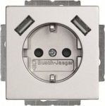 Socket with 2xUSB, aluminium silver, Platform 63, 20 EUCB2USB-83-500 2CKA002011A6272 | 4011395303535