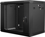 Lanberg | Rack cabinet 19" wall-mount 9U/600x450 (flat pack) | WF01-6409-10B | Black WF01-6409-10B | 5901969403091
