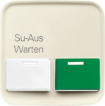 As cover for duty room unit. With green presence button. With white acknowledgement button. As alternative to Ackermann covers 88882 P3 and 88882 P3N. 2CKA001724A4418 | 4011395260586