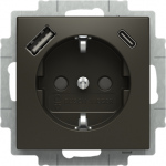 Socket insert Safety Shutter with USB A/C ch&acirc;teau-black - Basic55 2CKA002011A6327 | 4011395329542