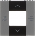 Color: Silver.   Cover plate with fan coil control symbols for free@home room temperature controler code RTC-F-1.PB.   Size: 2 modules. 2CLA225420N1302 | 8427238145600