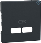 Cover plate for 2xUSB sockets, anthracite, Merten System M MEG4367-0414 | 4042811214173