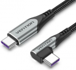 CABLE USB-C TO USB-C R.ANGLE/1M GRAY TAKHF VENTION TAKHF | 6922794752535