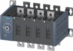 SENTRON, transfer switching equipment 3KC, manually operated, MTSE, size: 4, 4-pole, Iu: 630 A, Ue AC: 415 V, Ie at AC-33 B at 415 V: 500 A, Ie at AC-23 A at 690 V: 500 A, screw mounting, front operating mechanism, at the left end, without handle, bu ...