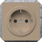 Socket outlet cover, w. earth., w. child protection, 65x65mm, DELTA profil, bronze 5UH1225 | 4001869287768