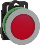 Pilot light, Harmony XB5, red flush mounted, grey bezel, 30mm, universal LED, plain lens, 24V XB5FVB4C0 | 3606489761141