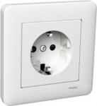 Single socket-outlet, earthed, full cover, white, Exxact WDE002776 | 3606480203367