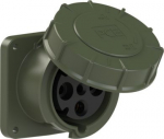 CEE-flanged socket 4x63A(3P+PE) 6h IP67 Pilot POWER TWIST 100x100 green 3345-6.U | 9003399496134