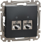2xRJ45 data socket CAT5E STP anthracite Sedna Design SDD114452S | 3606481467201