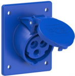 CEE-flanged socket 3x16A (2P+PE) 6h IP44/54 blue, 80x97, sloped 413-6f8 | 9003399127724