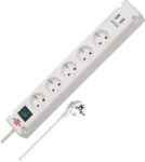 Extension lead Bremounta 5-socket + 2 USB A, 3m H05VV-F 3G1,5, with switch, white 1150660325 | 4007123656752