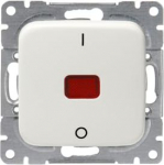 Switch with screwless terminals and rocker with clip-on fastening. The terminals are for max 2 rigid wires. Lamp included 2TKA000143G1 | 6410021060145