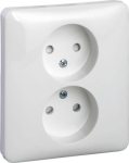 Double socket-outlet, Exxact,2P, 16A, universal, with shutter, screwless terminals, white WDE002191 | 3606480203640