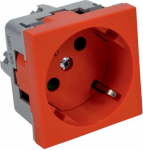 Quadro socket module schuko with screens, red - 10 pcs, carton. Easy assembling. Manufactured for Kopos products QS 45X45 C_BB | 8595568919519