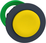 Harmony XB5, Flush mounted push button head, plastic, projecting, yellow, 30mm, spring return, unmar ZB5FL5 | 3606481339645