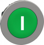 Flush mounted push button head, Harmony XB4, metal, green, 30mm, spring return, marked I ZB4FA331 | 3606489580964