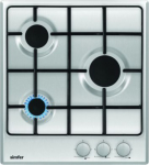 Simfer Hob H4.300.VGRIM Gas, Number of burners/cooking zones 3, Rotary knobs, Stainless steel H4.300.VGRIM | 8699272096143